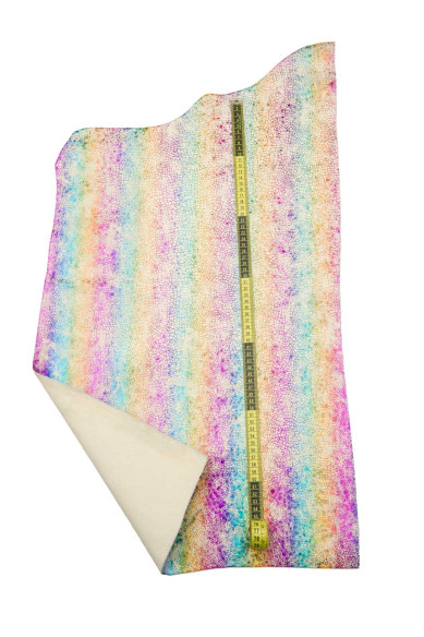 Pelle stampa RETTILE laminata multicolor, pelle scamosciata metallizzata IRIDESCENTE, vitello per fai da te