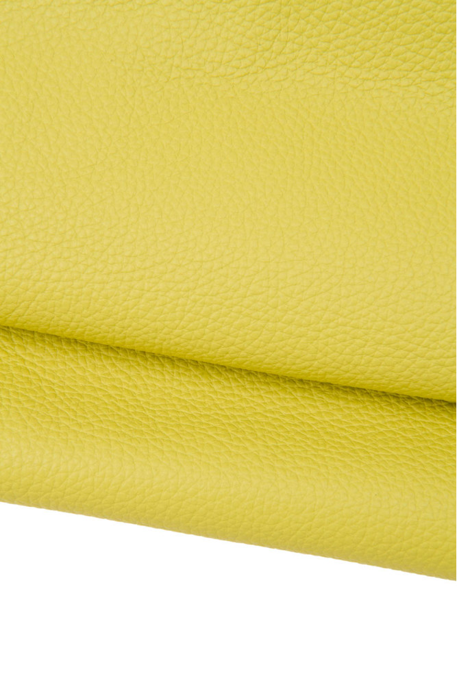 Greenish yellow grainy leather hide,...