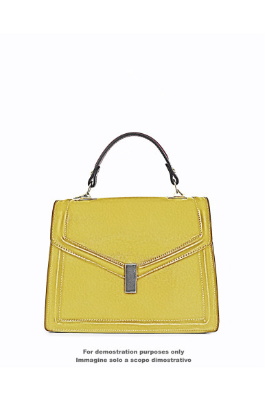 Pelle giallo verdastro con GRANA DOLLARO, vitello morbido stampato, pellame per artigianato