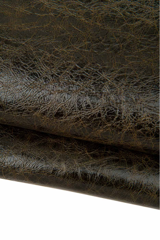 Pelle LUCIDA SPORTIVA marrone scuro,...