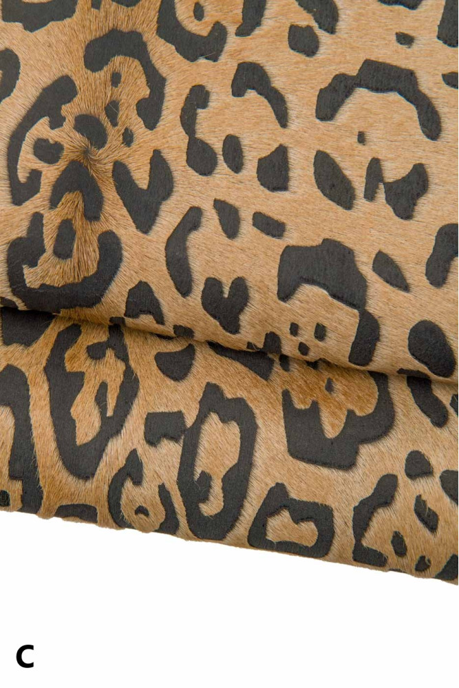LEOPARD printed hair on leather hide,...