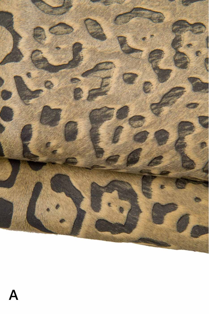 LEOPARD printed hair on leather hide,...