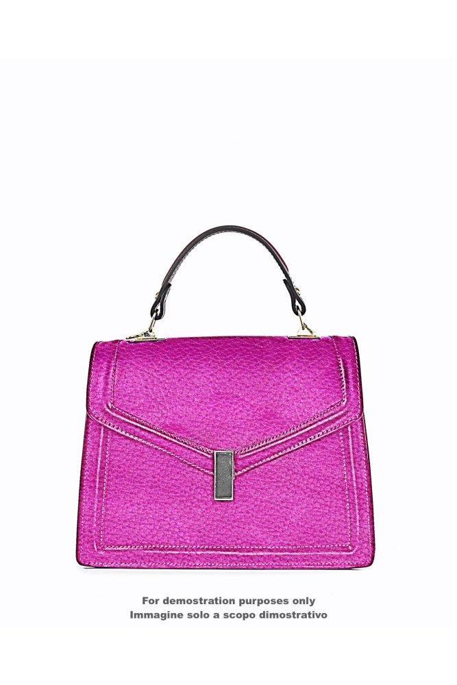 Fuchsia PEBBLE GRAIN printed cowhide,...