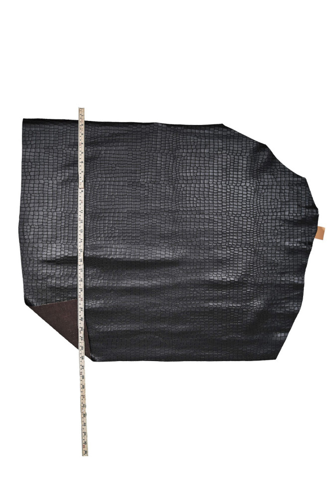 Black glossy CROCODILE embossed on...