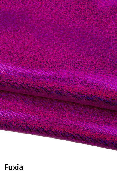 Pelle IRIDESCENTE viola, fuxia, verde, giallo, rosso, capra laminata stampata, pellame metallizzato per hobbisti