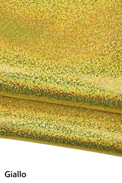 IRIDESCENT printed leather skin, purple, fuchsia, green, yellow and red metallic textured goatskin hide for hobbyists