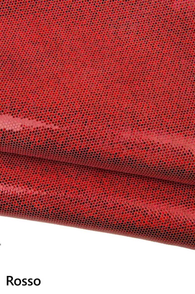 IRIDESCENT printed leather skin, purple, fuchsia, green, yellow and red metallic textured goatskin hide for hobbyists