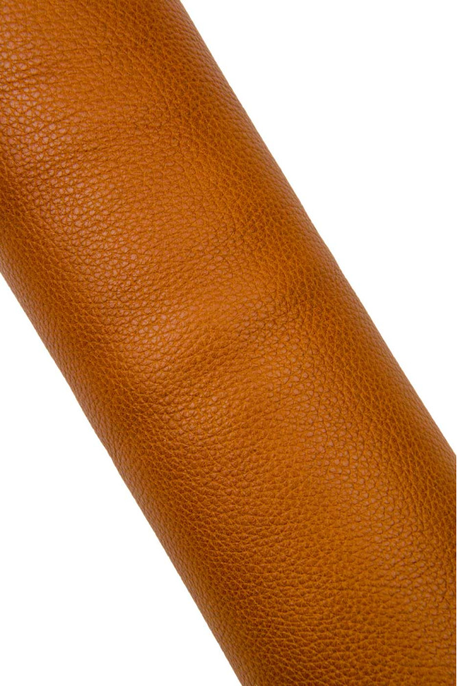 Brown PEBBLE GRAIN printed leather...