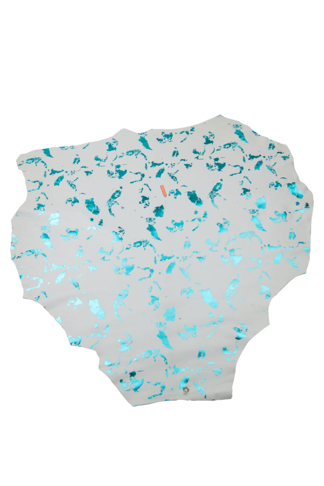 White METALLIC TEXTURED leather...