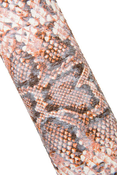 PYTHON textured leather skin, orange grey black white REPTILE snake printed goatskin, soft matt hide