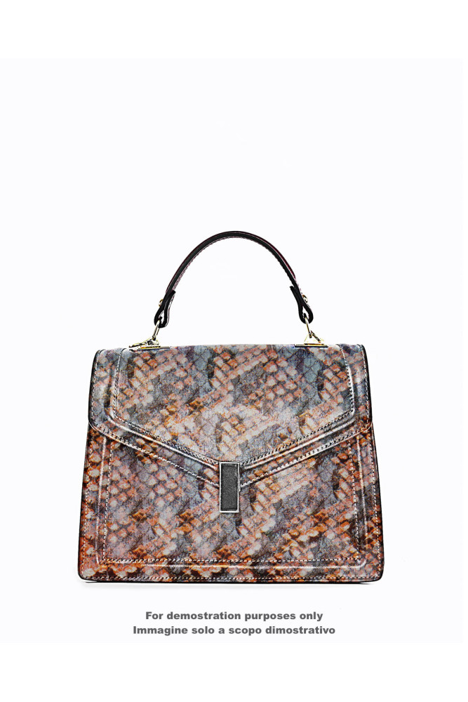 PYTHON textured leather skin, orange...