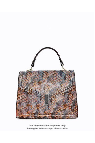 PYTHON textured leather skin, orange grey black white REPTILE snake printed goatskin, soft matt hide