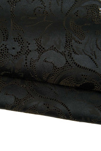 FLORAL PIERCED leather...