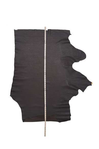 DArk brown sporty leather hide, WRINKLED soft cowhide, semi glossy calfskin 1.2-1.3 mm for crafting
