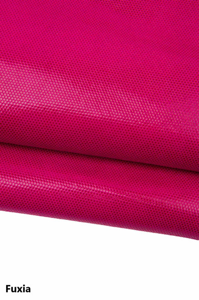 Pelle rossa - fuxia LAMINATA, capra SCAMOSCIATA stampata morbida, pellame per hobbisti