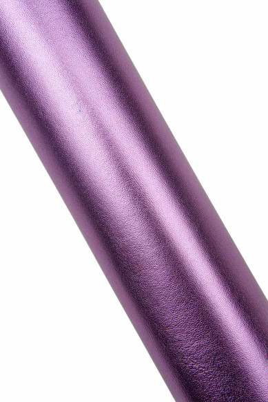 Pelle LAMINATA viola, capra metallizzata liscia, pellame lucido morbido  0.7-0.9 mm per il fai da te
