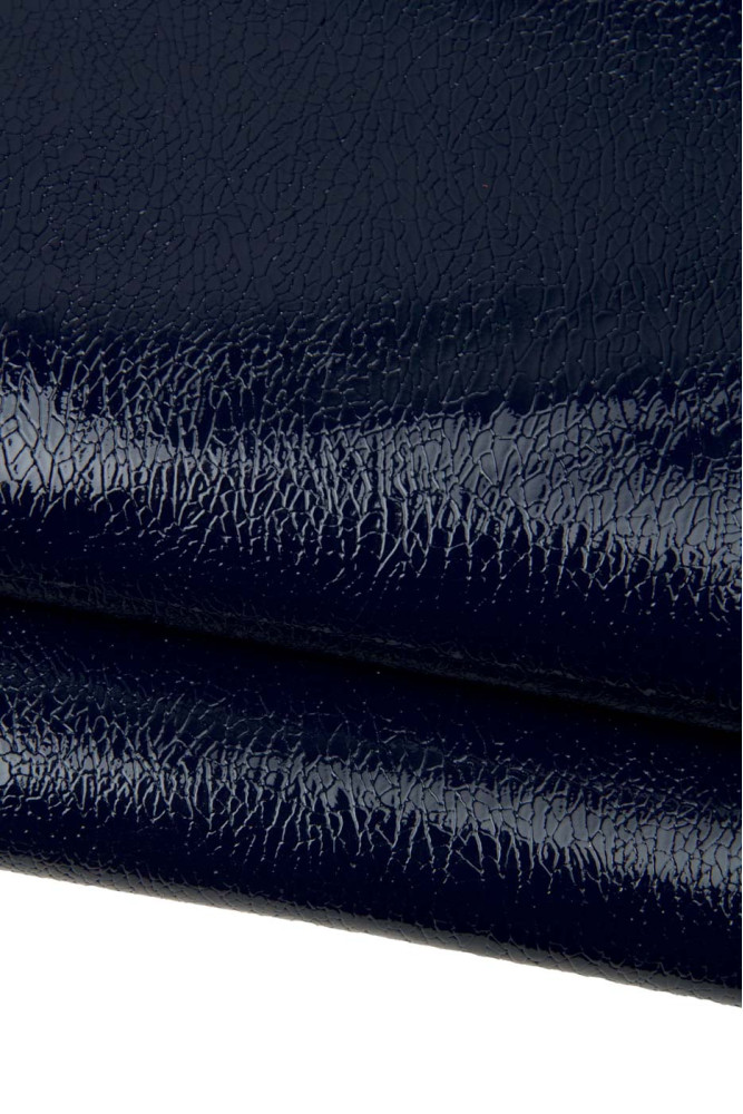 Pelle VERNICE blu stampa CRAKLE,...