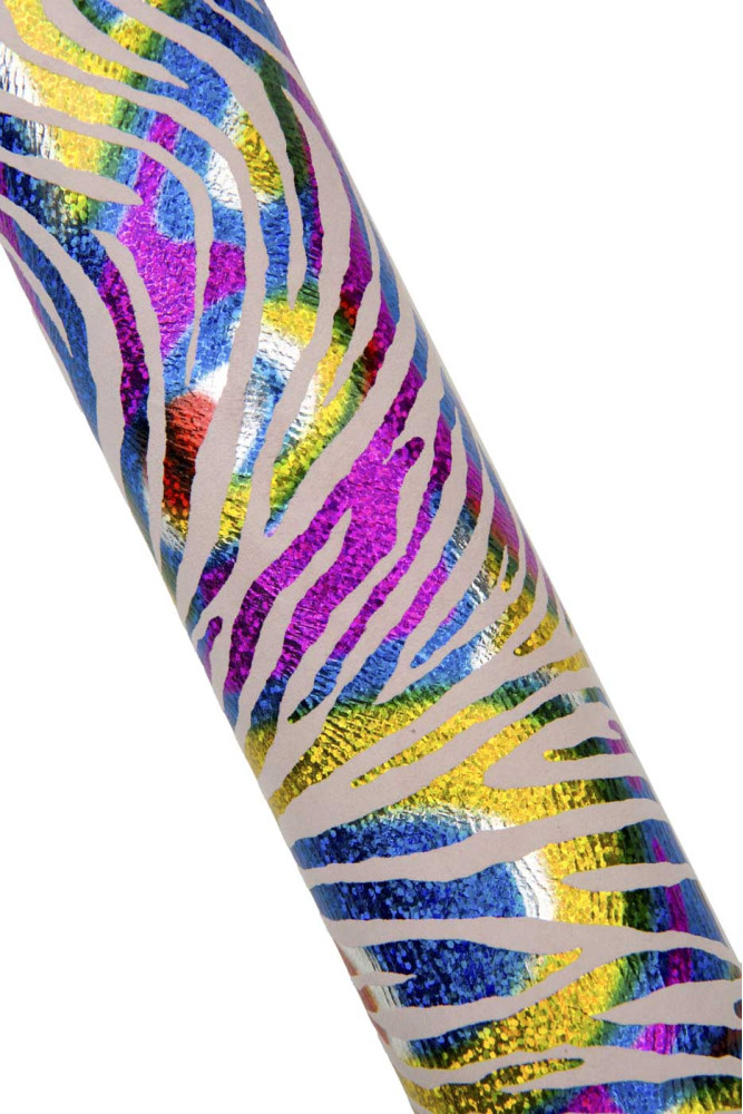 Multicolor zebra printed leather...
