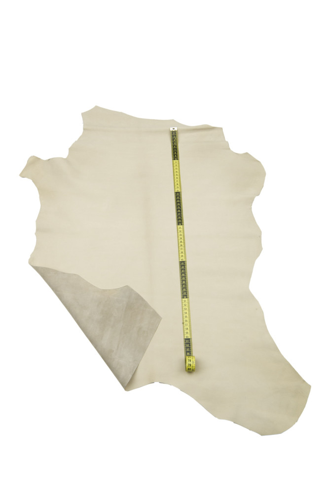 Light beige suede leather hide, TOP...