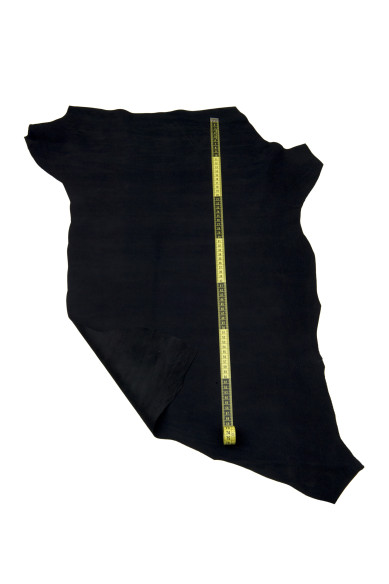 Black TOP quality NUBUCK leather hide, suede calfskin - light GRAIN - soft, cowhide for crafting