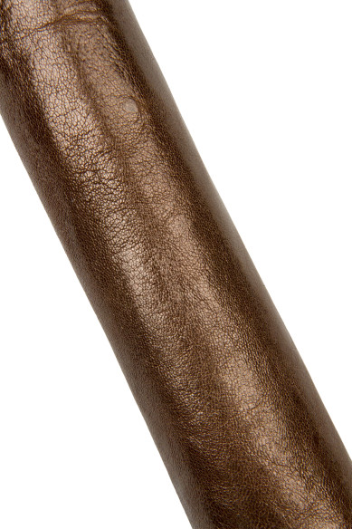 Brown PEARLIZED sporty leather skin, WRINKLED soft goatskin, glossy hide for crafters