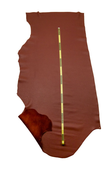 Pellame marrone rossiccio con GRANA PICCOLA, vitello MORBIDO sportivo, pelle stampata 1.5 - 1.7 mm