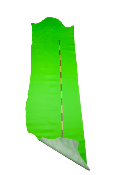 Pellame VERDE FLUO con GRANA, vitello sportivo morbido, pelle 1.6 -1.7 mm per artigianato