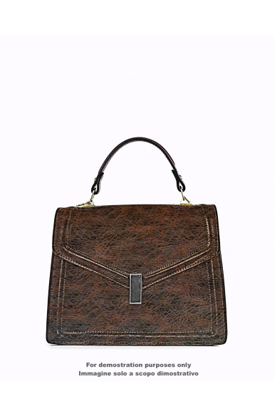Reddish brown wrinkled leather skin, CRACKLED print on GLOSSY goatskin, sporty soft skin