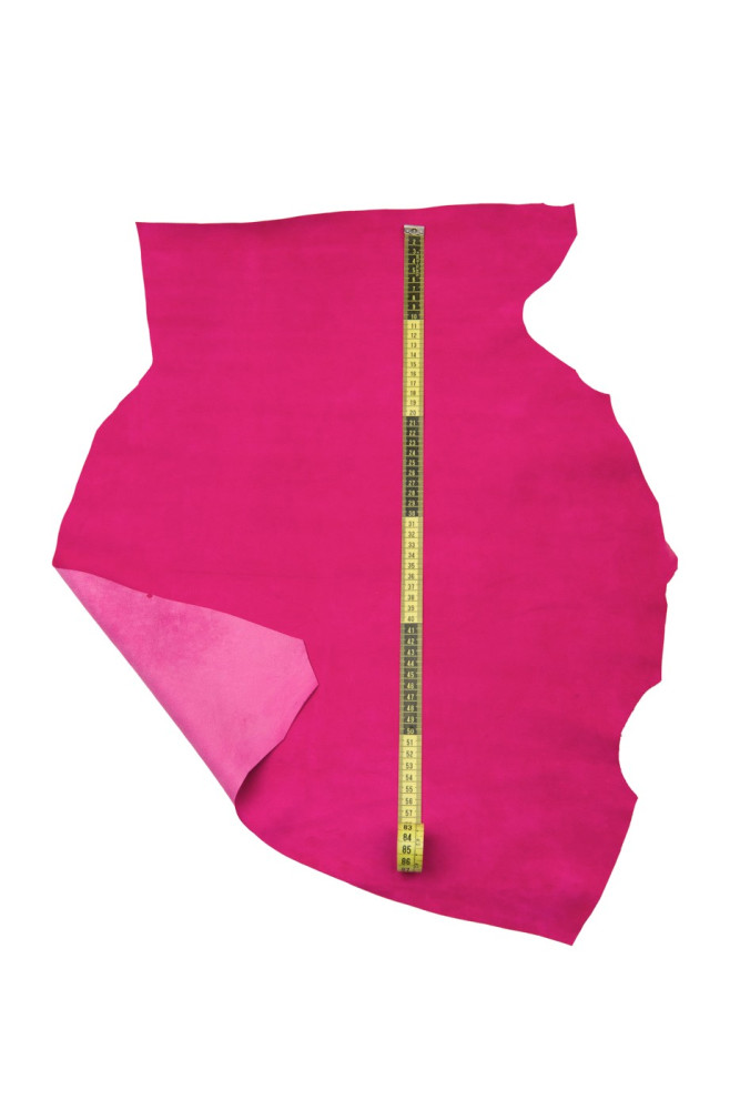 FUCHSIA PINK SUEDE goatskin, soft...