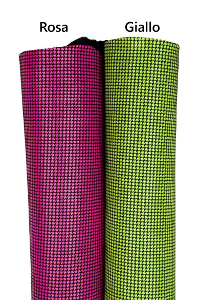 Pellami rosa giallo FLUORESCENTE stampa mini PIES de POULE, pelle di capra morbida per hobbisti