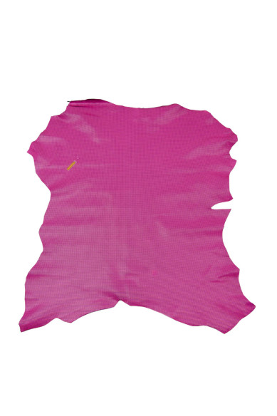 Pellami rosa giallo FLUORESCENTE stampa mini PIES de POULE, pelle di capra morbida per hobbisti