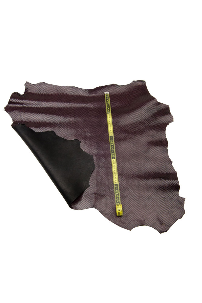 Pelle stampa RETTILE viola scuro,...