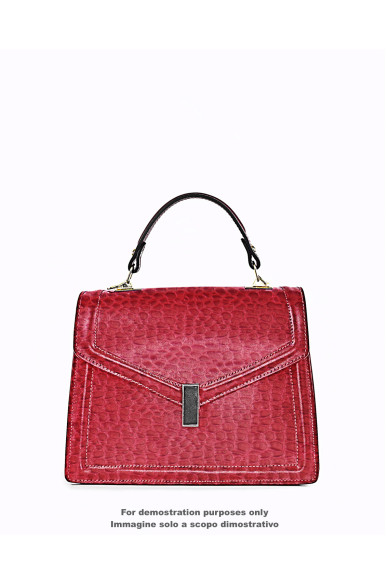 Pelle rosso corallo stampa COCCODRILLO, vitello LUCIDO un pò rigido 1.0 -1.2 mm