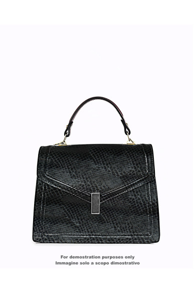 Pelle stampa RETTILE nera, capra LUCIDA stampa pitone, pellame serpente morbido