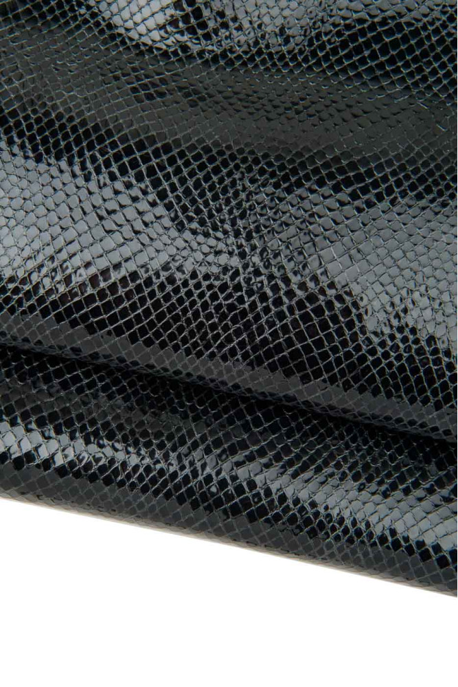 Pelle stampa RETTILE nera, capra...