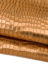 Bronze CROCODILE leather...