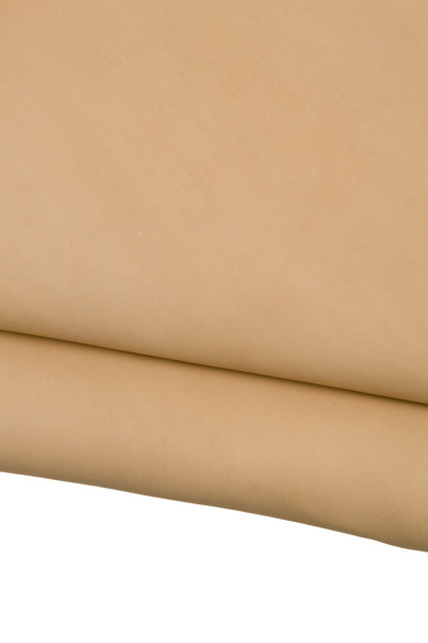 Set of 2 beige top quality leather hides, smooth VEGETABLE tanned goatskin + iridescent metallic CROCODILE embossed cowhide