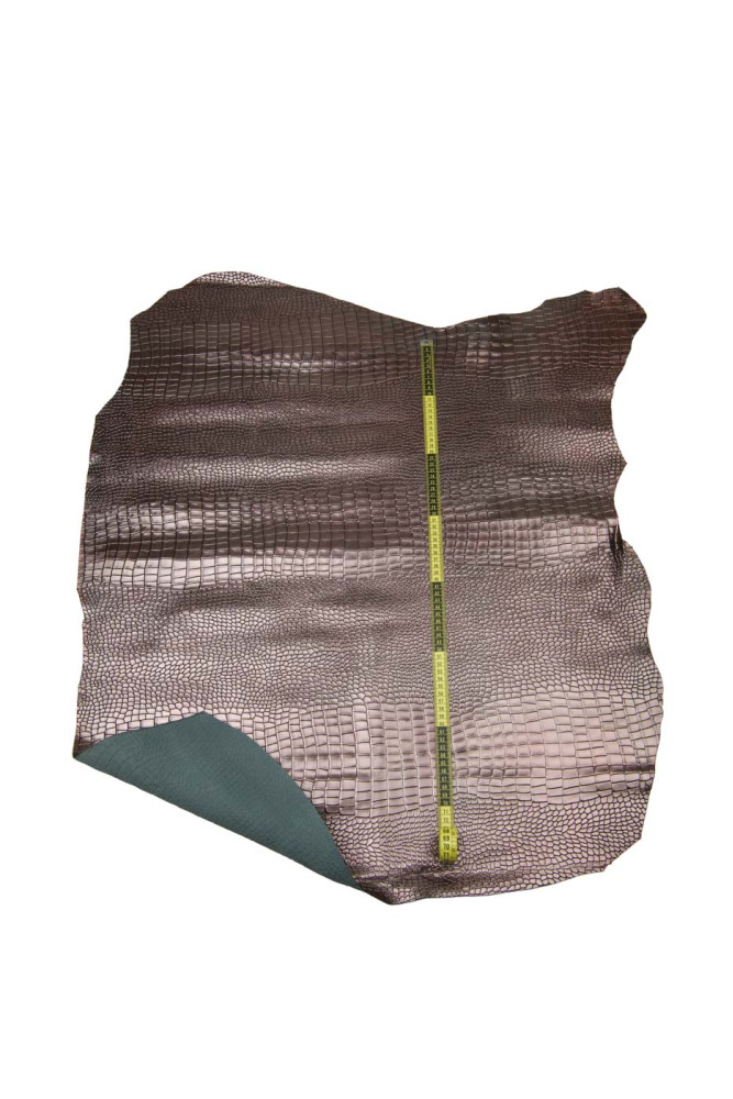 Pelle COCCODRILLO laminata rosa,...