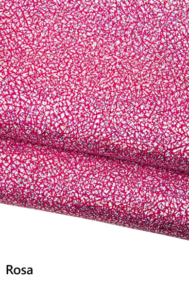 Pelle laminata IRIDESCENTE, capra scamosciata rosa, verde, giallo, rosso, blu laminata stampata  per fai da te