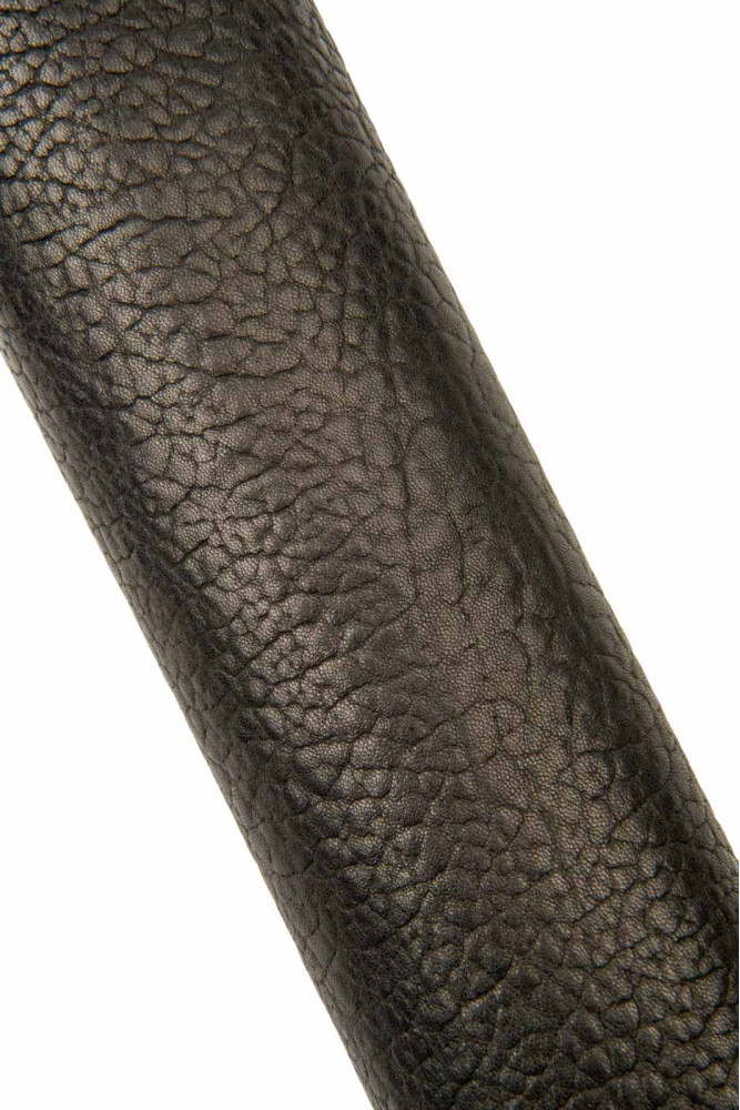 Pelle nera con grana ELEFANTE, capra...