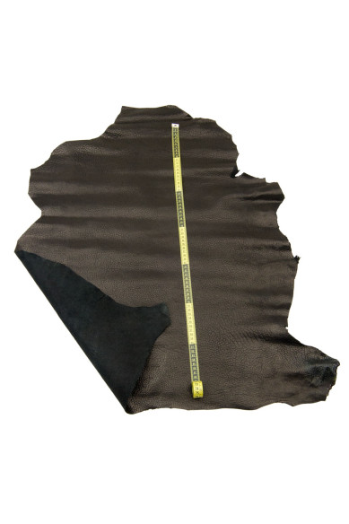 Pelle nera con grana ELEFANTE, capra LUCIDA morbida, pellame nero sportivo