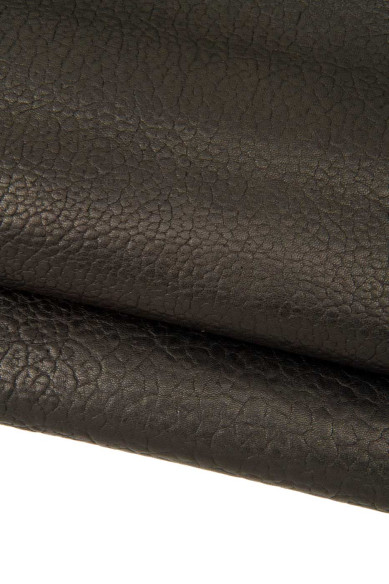 Pelle nera con grana ELEFANTE, capra LUCIDA morbida, pellame nero sportivo