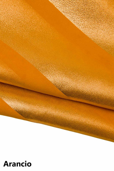 STRIPED printed leather skin, METALLIC suede goatskin, bright sparkle soft hide for projects