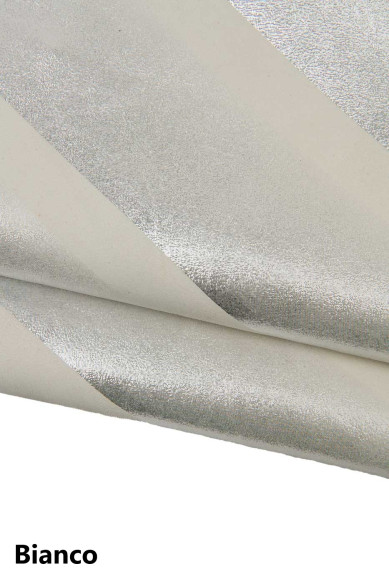 STRIPED printed leather skin, METALLIC suede goatskin, bright sparkle soft hide for projects