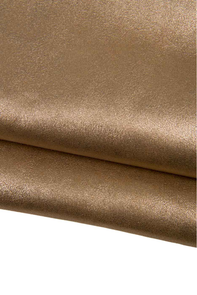 Brown METALLIC SUEDE leather skin,...