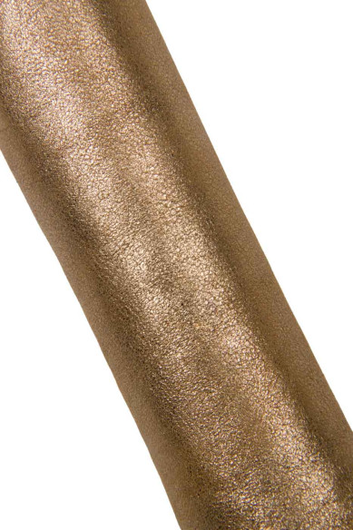 Brown METALLIC SUEDE leather skin, bright sparkle goatskin, elegant soft hide for hobbyists