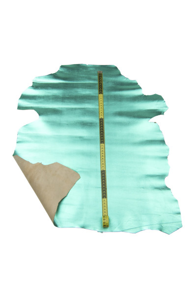 TURQUOISE METALLIC leather skin, smooth sparkle goatskin, soft hide for diy projects