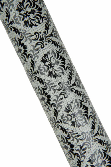 Pelle stampa BAROCCA grigio - nero, capra CRACKLE lucida morbida , pellame per hobbisti