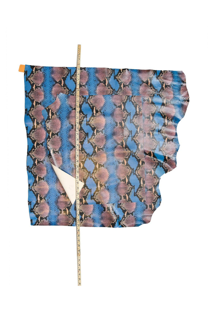 Python printed leather hide, blue...