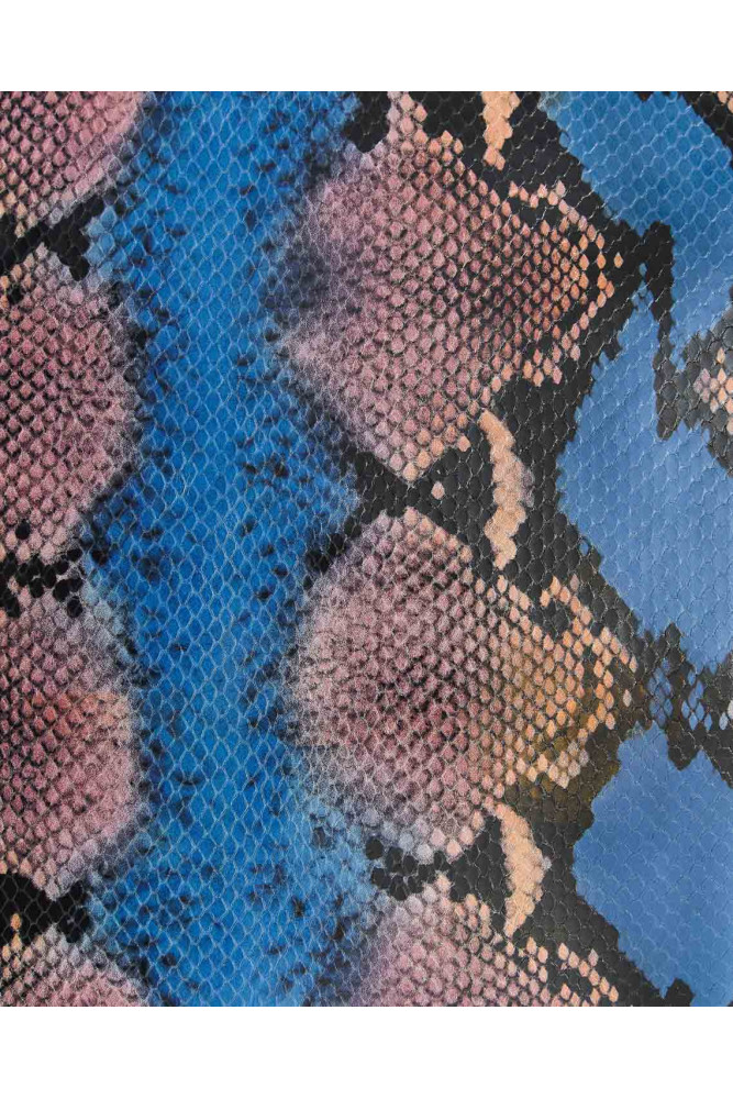 Python printed leather hide, blue...